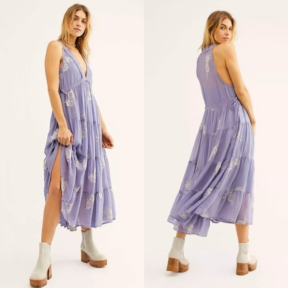 run away with me embroidered midi dress
